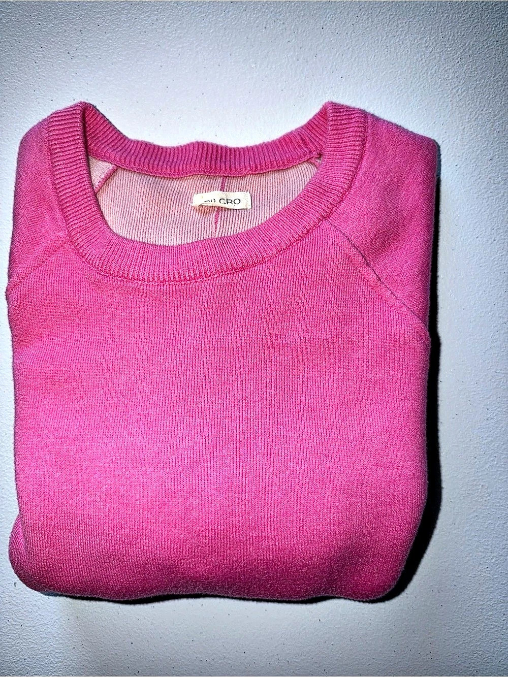Pilcro Anthropologie Oaklyn Cozy Crew-Neck Sweatshirt Pink Cropped Oversized M - Picture 4 of 8